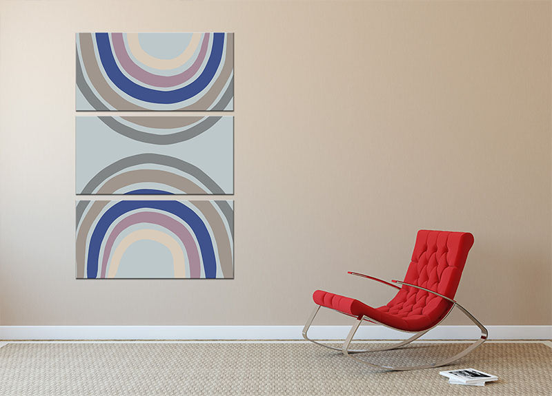 Double Rainbow Blue 3 Split Panel Canvas Print - 1x - 2