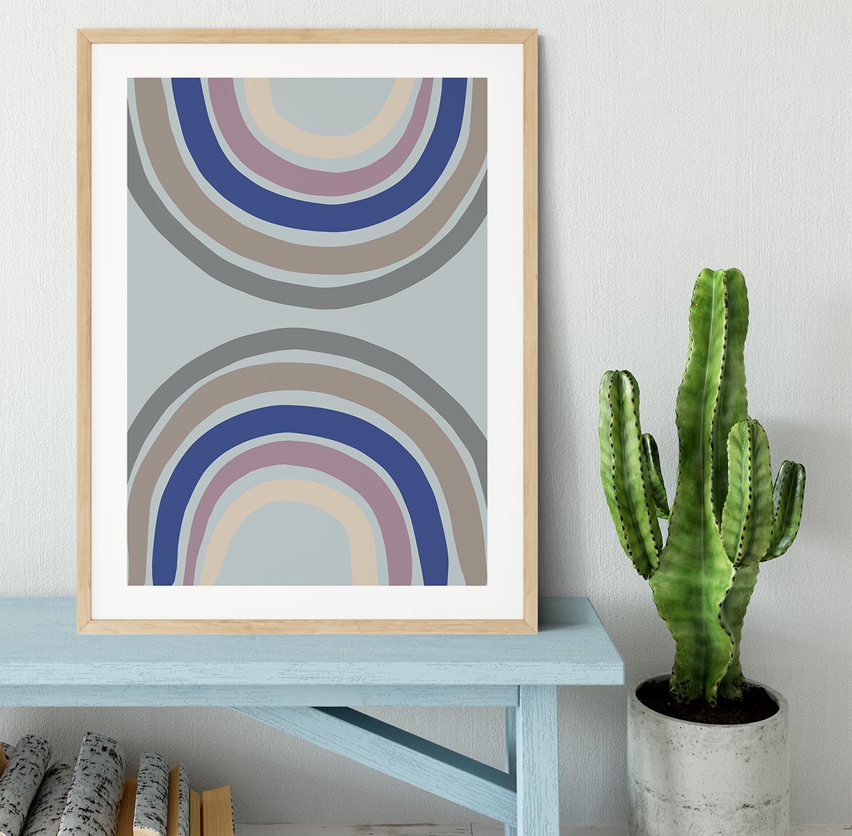 Double Rainbow Blue Framed Print - 1x - 3