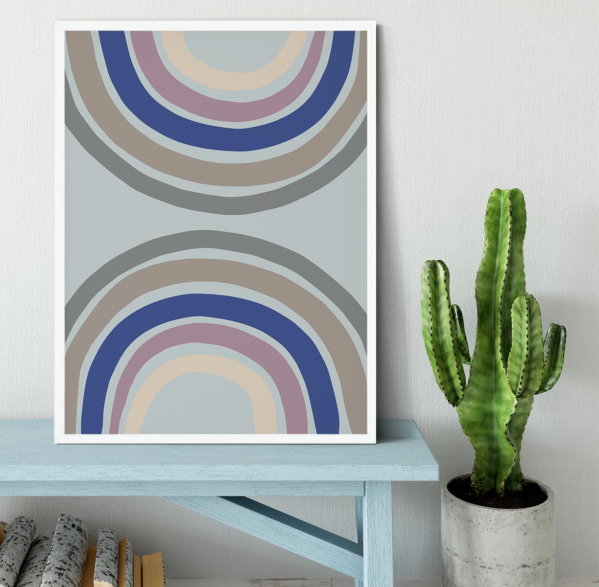 Double Rainbow Blue Framed Print - 1x -6