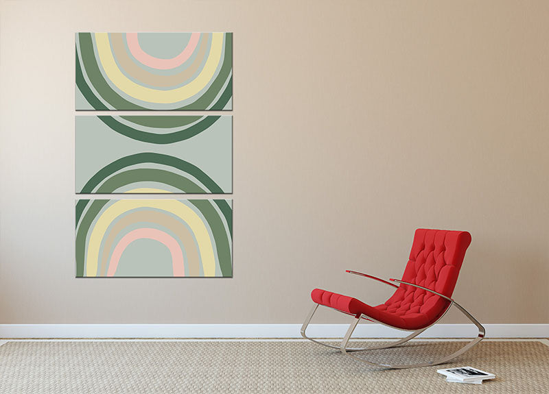 Double Rainbow Green 3 Split Panel Canvas Print - 1x - 2