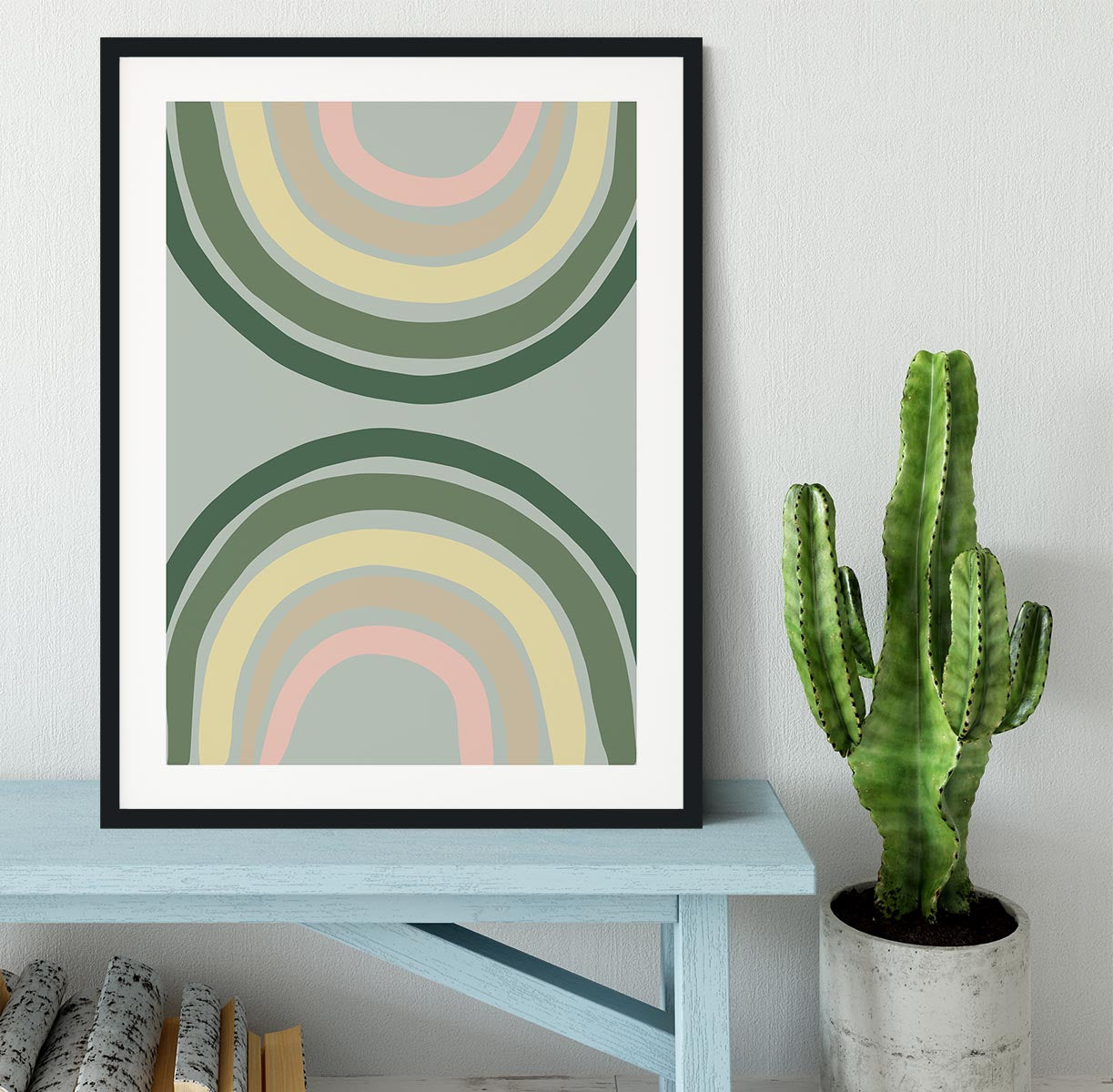 Double Rainbow Green Framed Print - 1x - 1