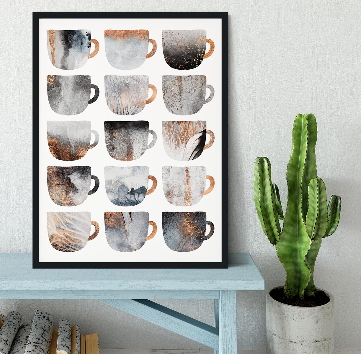 Dreamy Coffee Cups Framed Print - Canvas Art Rocks - 2