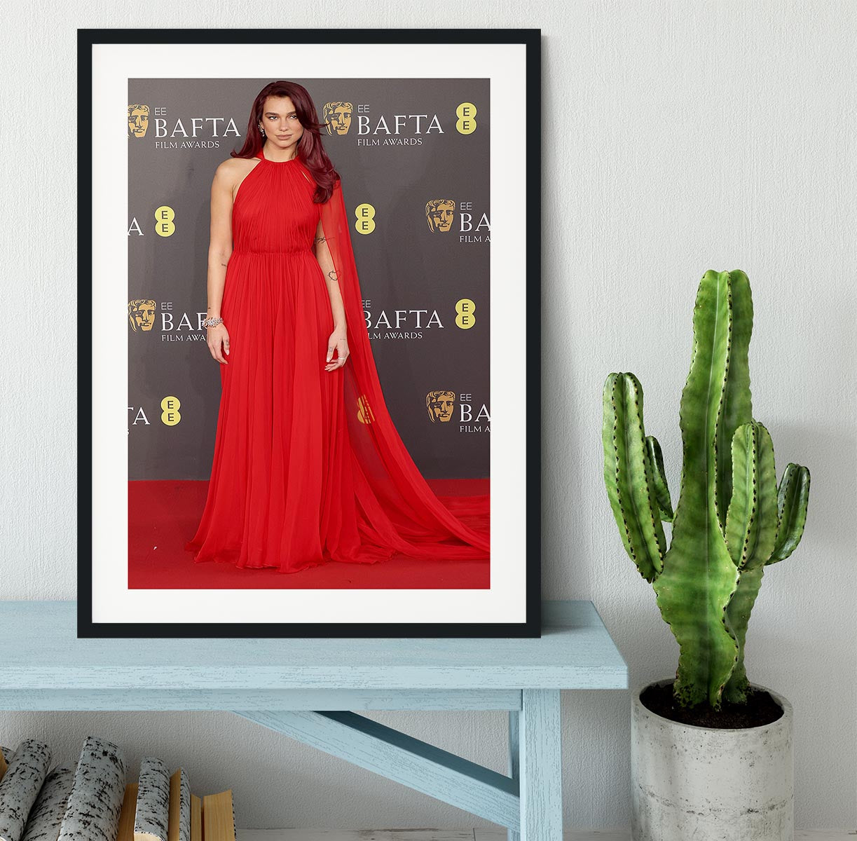 Dua Lipa at the Baftas Framed Print - Canvas Art Rocks - 1