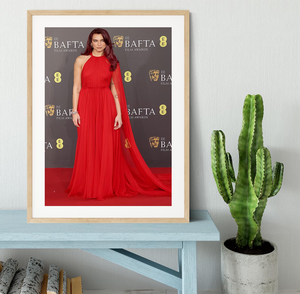 Dua Lipa at the Baftas Framed Print - Canvas Art Rocks - 3