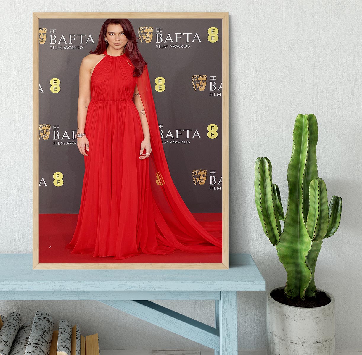 Dua Lipa at the Baftas Framed Print - Canvas Art Rocks - 4