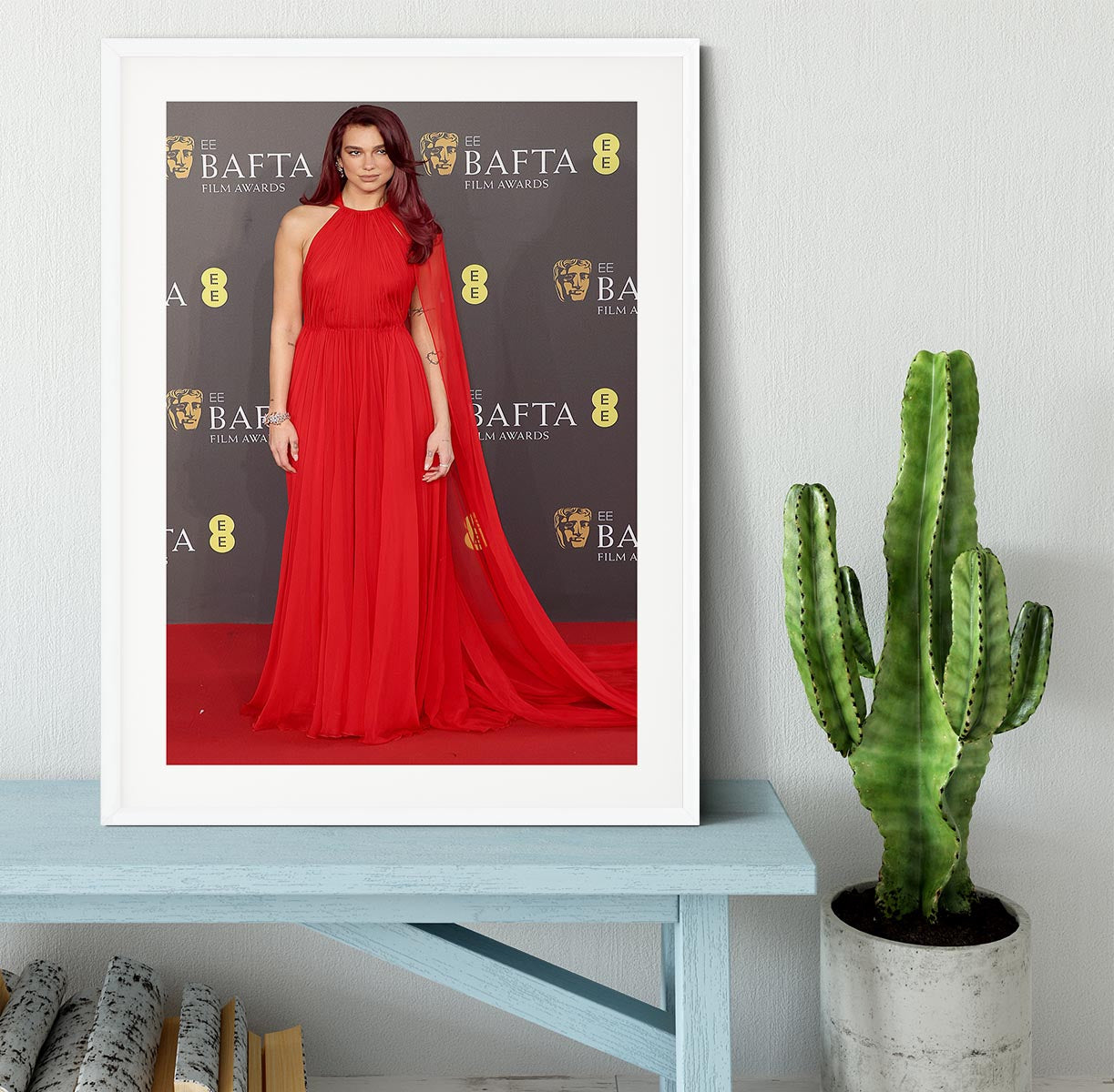 Dua Lipa at the Baftas Framed Print - Canvas Art Rocks - 5