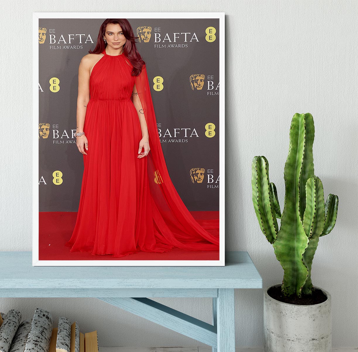 Dua Lipa at the Baftas Framed Print - Canvas Art Rocks -6