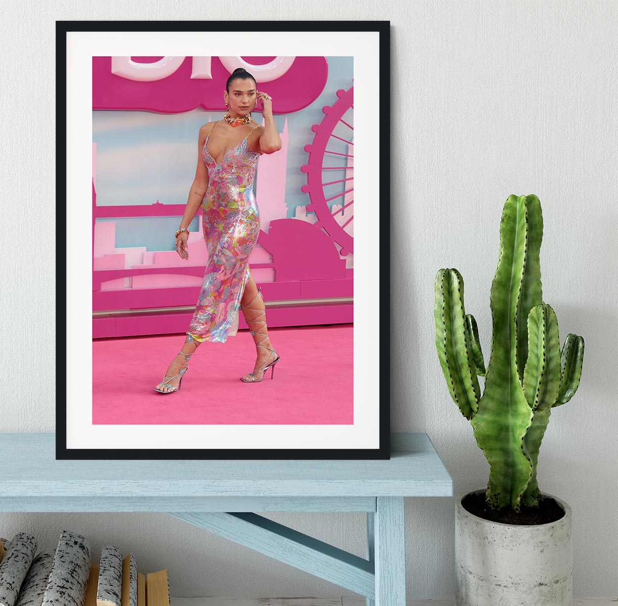 Dua Lipa at the Barbie premiere Framed Print - Canvas Art Rocks - 1