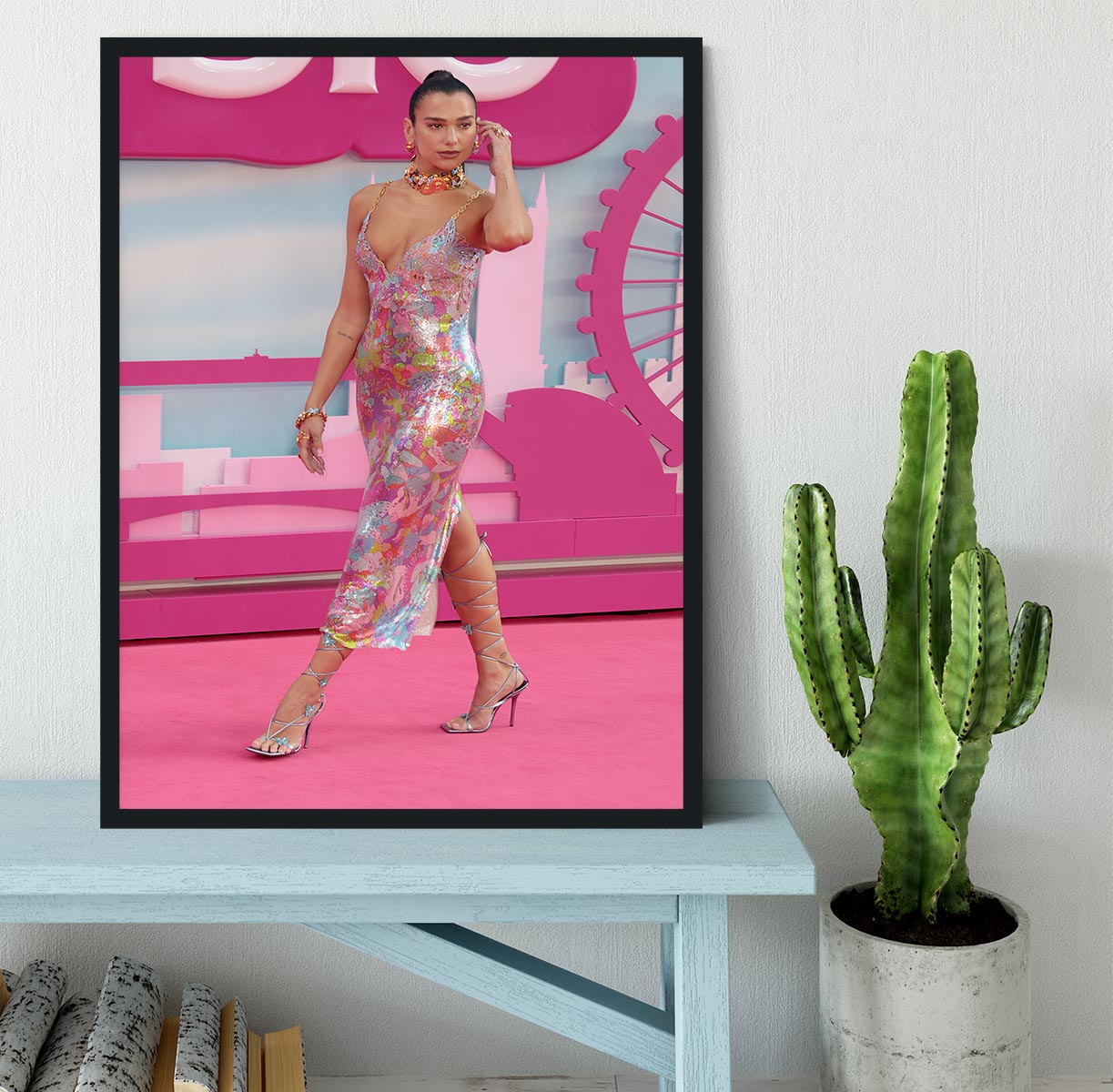 Dua Lipa at the Barbie premiere Framed Print - Canvas Art Rocks - 2