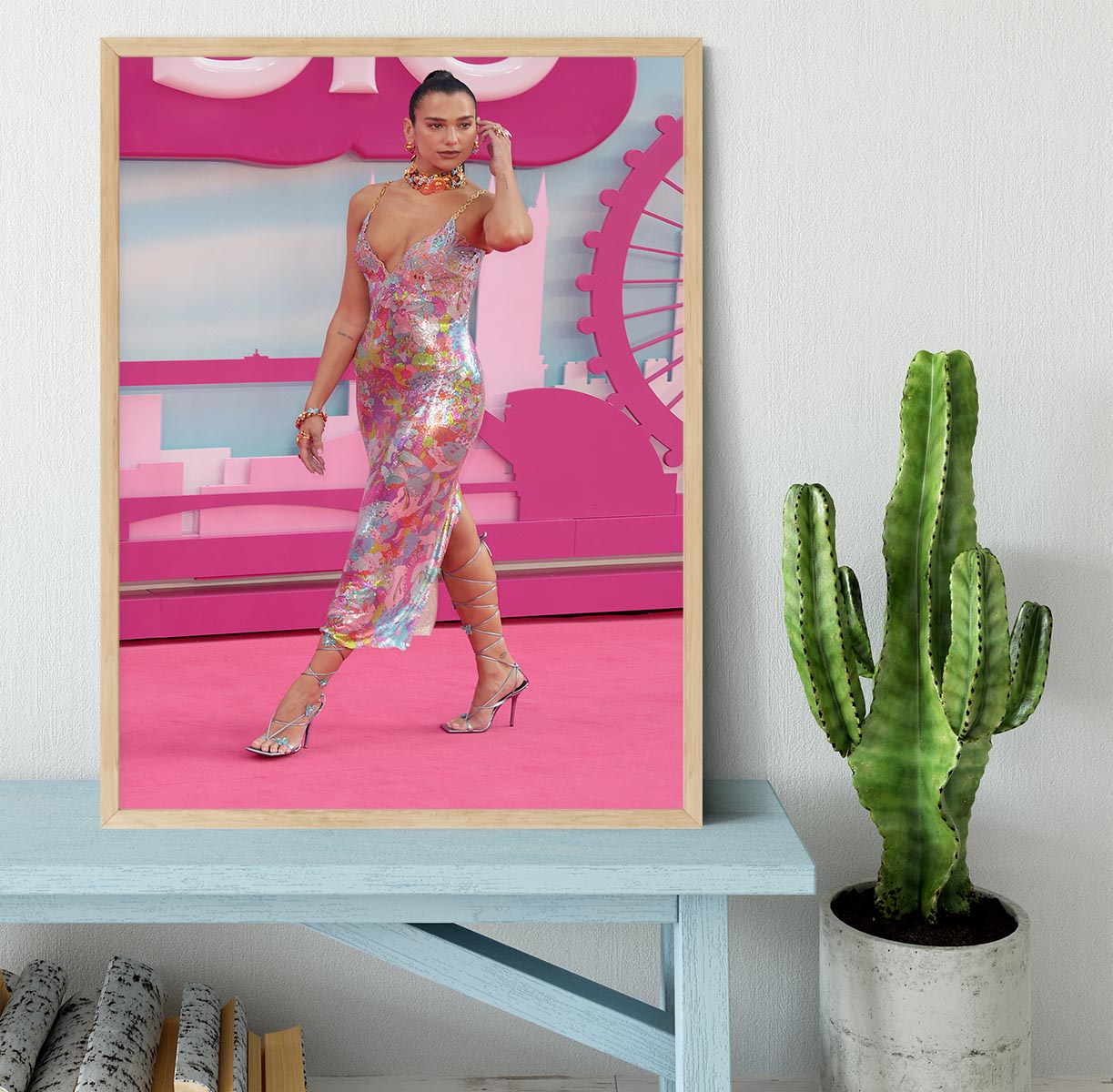 Dua Lipa at the Barbie premiere Framed Print - Canvas Art Rocks - 4