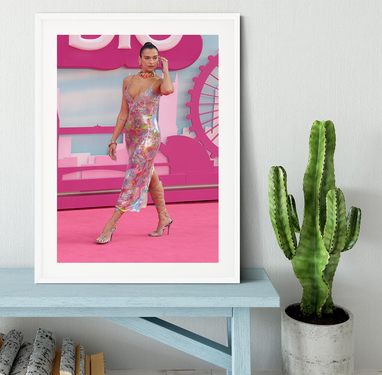 Dua Lipa at the Barbie premiere Framed Print - Canvas Art Rocks - 5