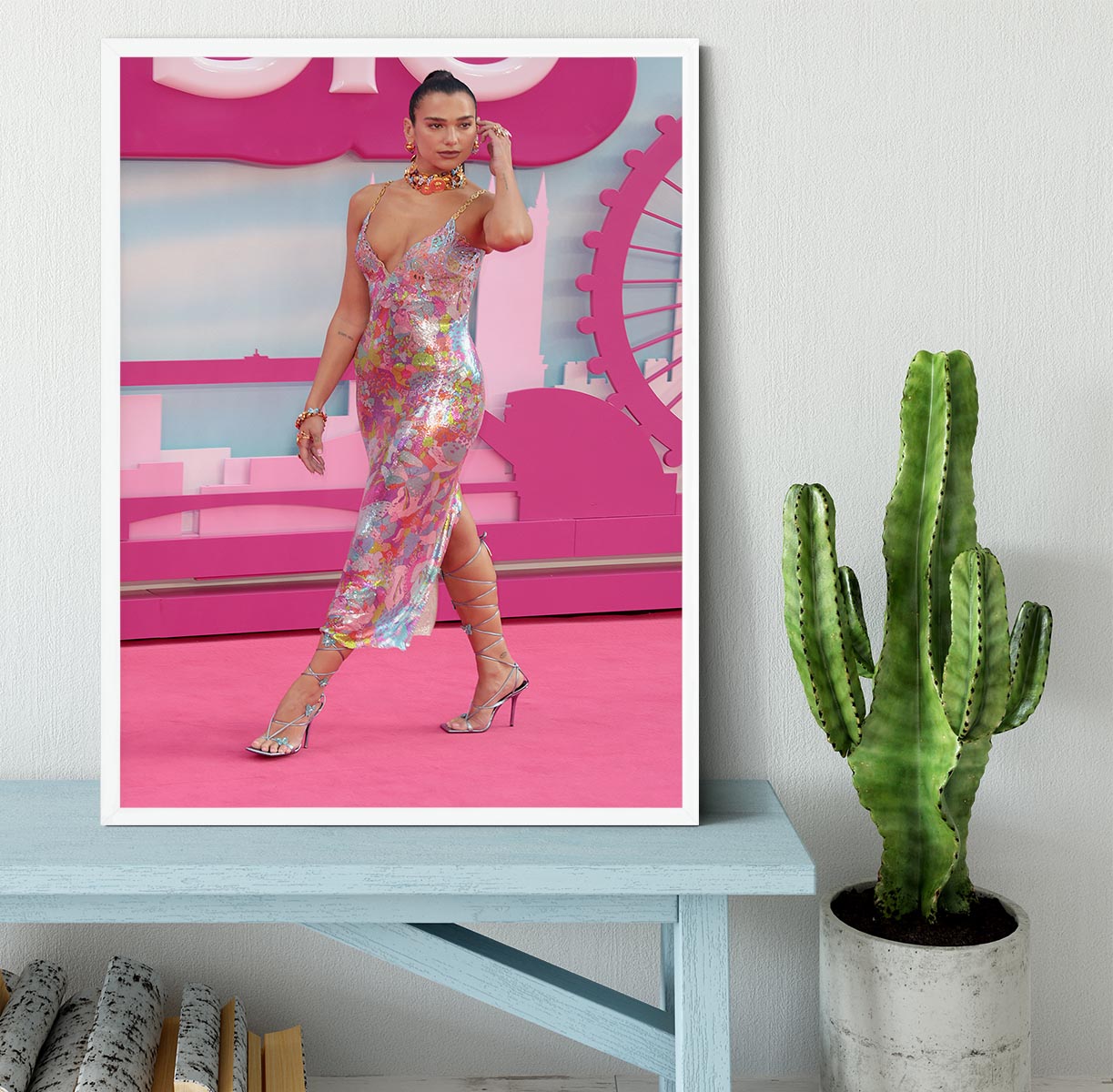 Dua Lipa at the Barbie premiere Framed Print - Canvas Art Rocks -6