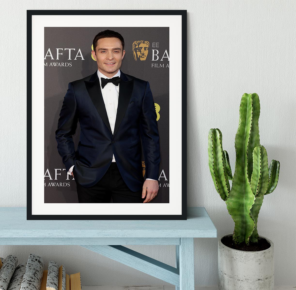 Ed Westwick at the Baftas Framed Print - Canvas Art Rocks - 1