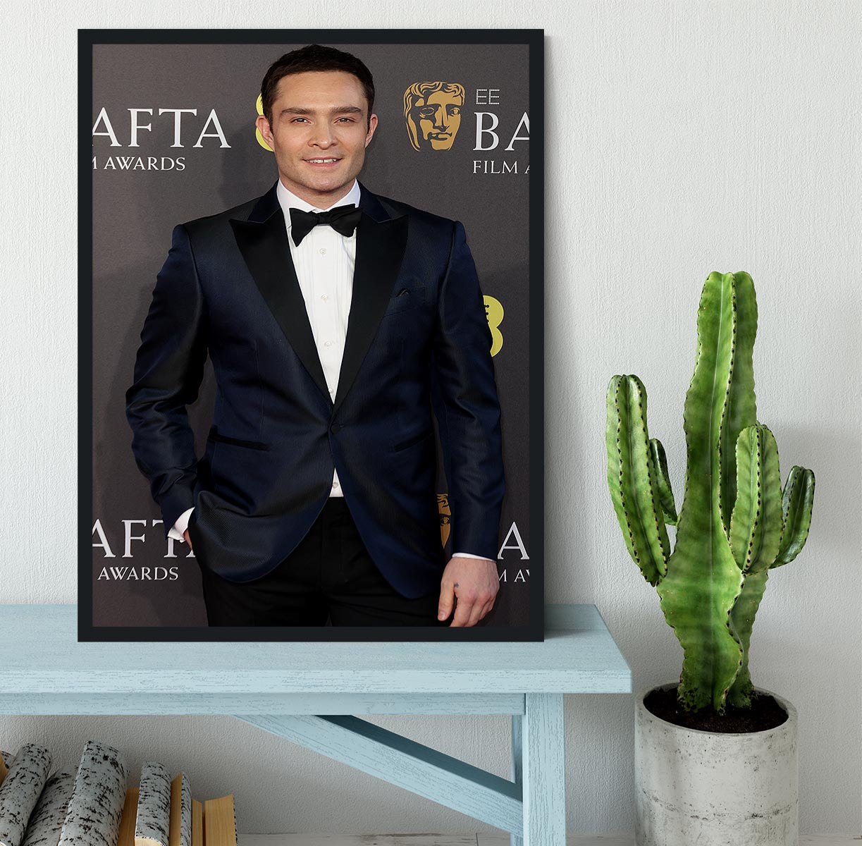 Ed Westwick at the Baftas Framed Print - Canvas Art Rocks - 2