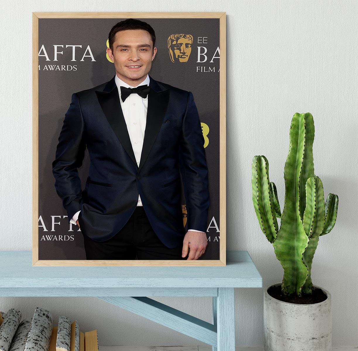 Ed Westwick at the Baftas Framed Print - Canvas Art Rocks - 4