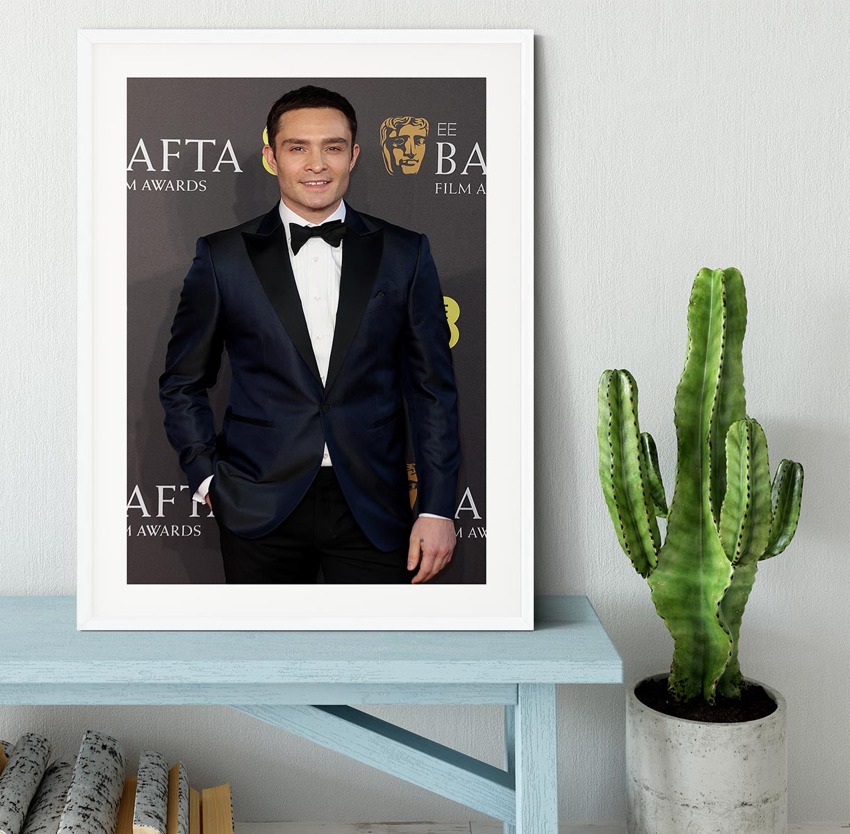 Ed Westwick at the Baftas Framed Print - Canvas Art Rocks - 5