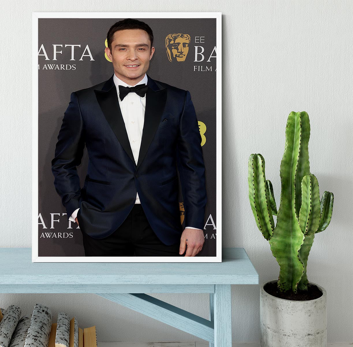 Ed Westwick at the Baftas Framed Print - Canvas Art Rocks -6