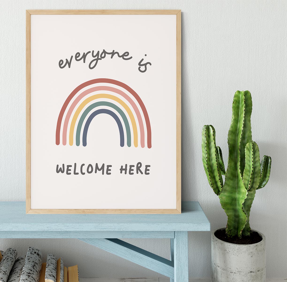 Everyone Is Welcome Here Framed Print - Canvas Art Rocks - 4