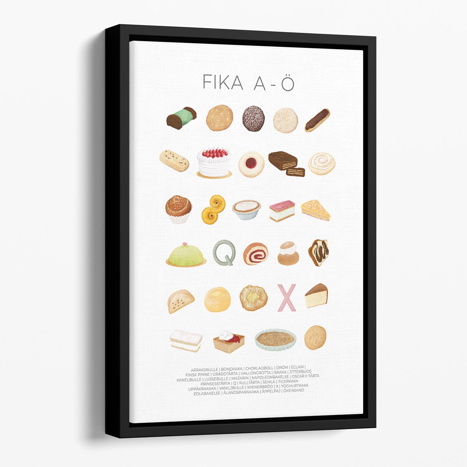 FIKA A A Floating Framed Canvas - Canvas Art Rocks - 1