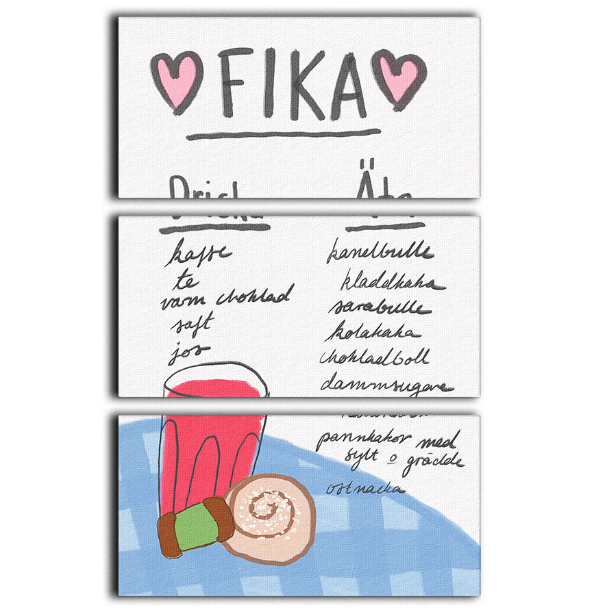 Fika 3 Split Panel Canvas Print - Canvas Art Rocks - 1