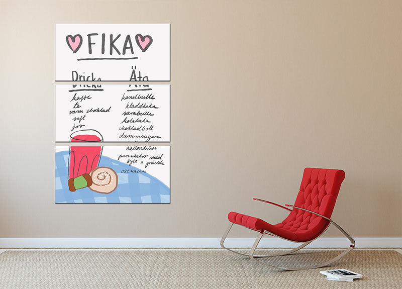 Fika 3 Split Panel Canvas Print - Canvas Art Rocks - 2