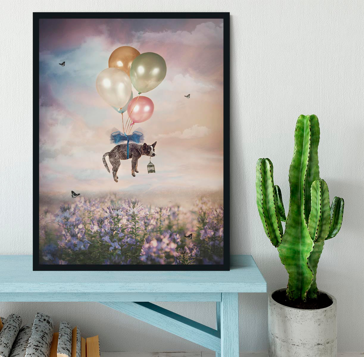 Floating Gift Dog Framed Print - 1x - 2