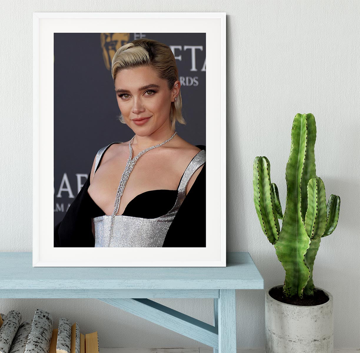 Florence Pugh at the Baftas Framed Print - Canvas Art Rocks - 5