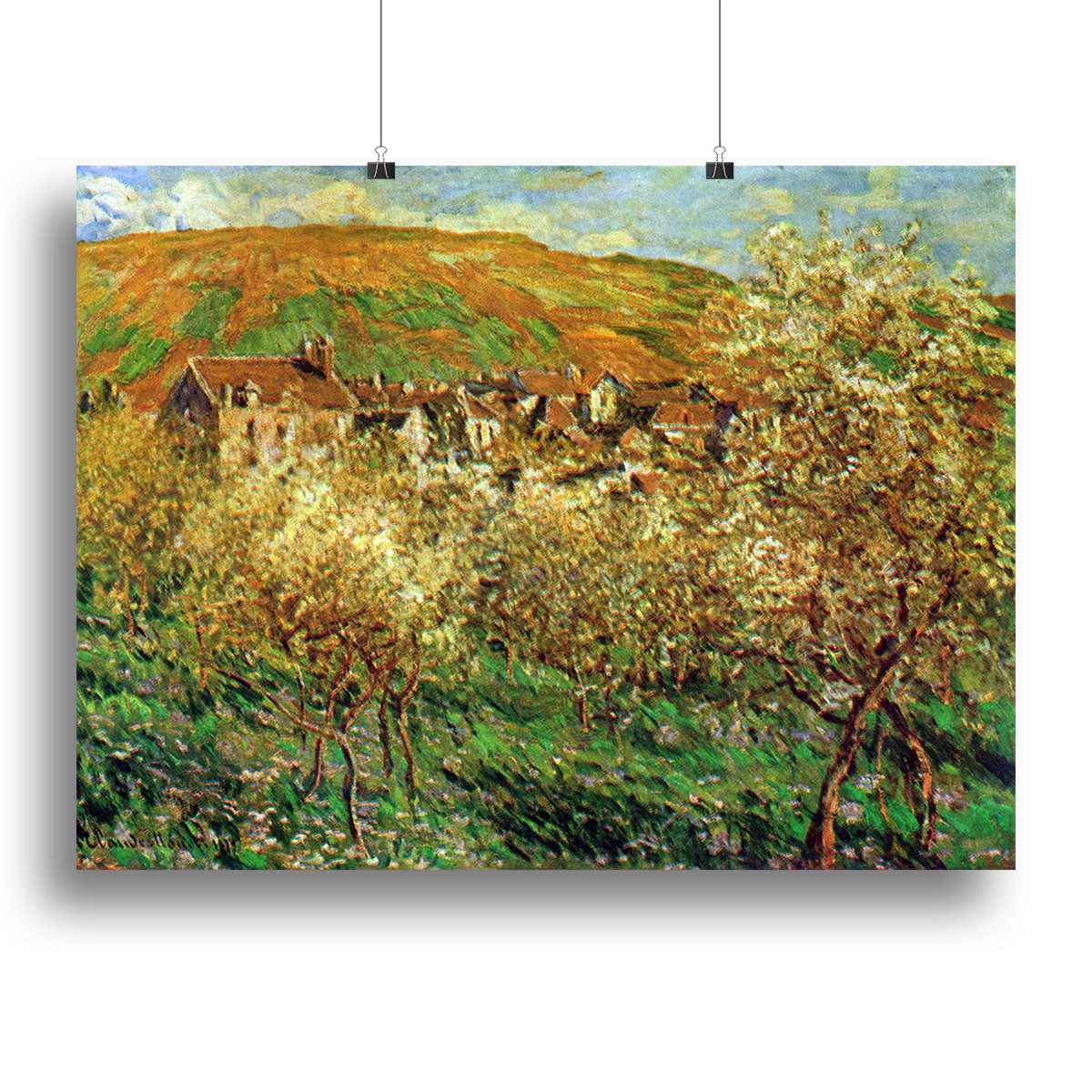 Flowering apple trees by Monet Poster - Unframed