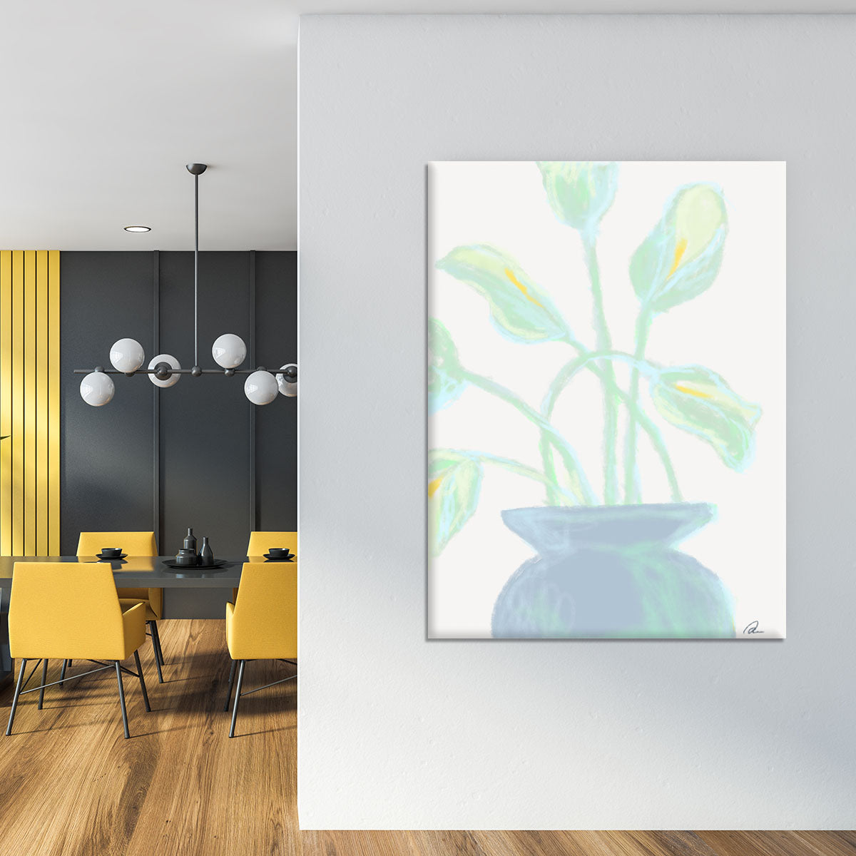 Flowers Mint Canvas Print or Poster - 1x - 4