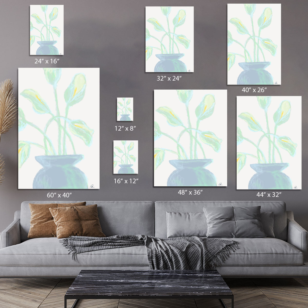 Flowers Mint Canvas Print or Poster - 1x - 7