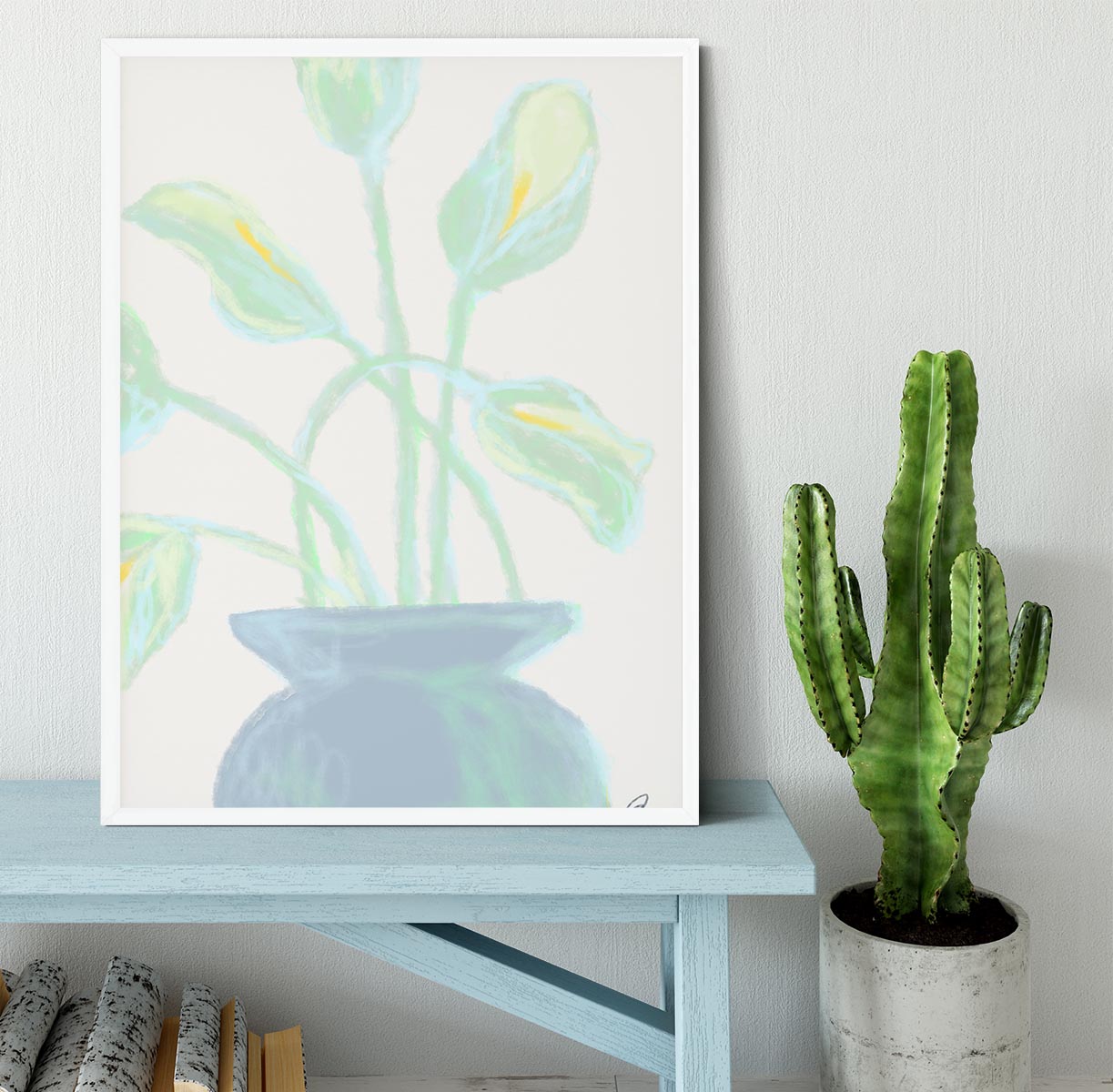 Flowers Mint Framed Print - 1x -6