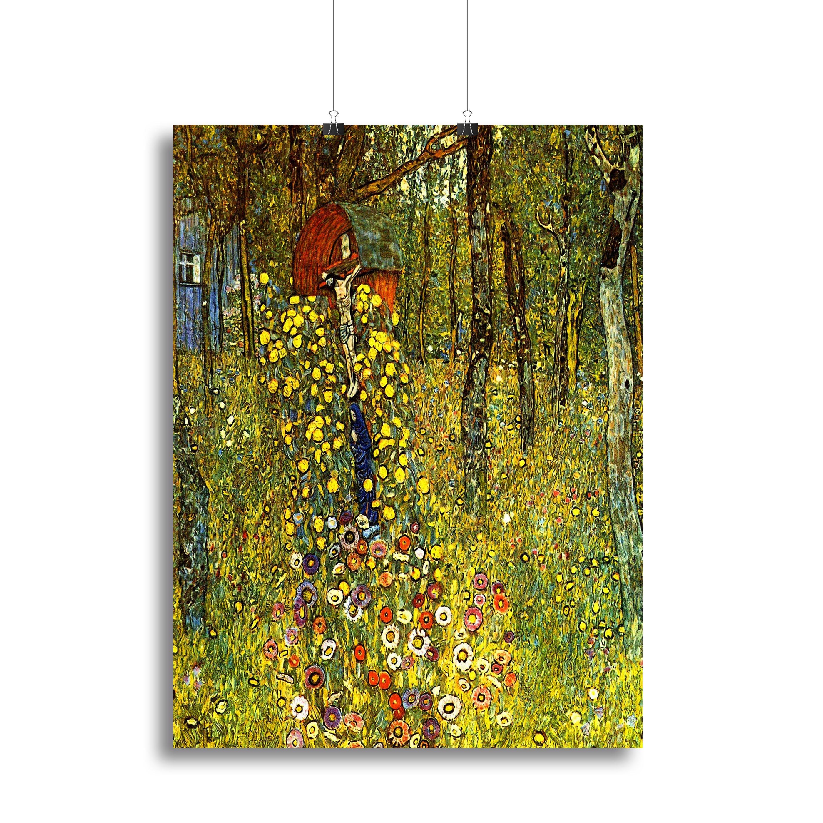 Garden with crucifix by Klimt Poster - Unframed