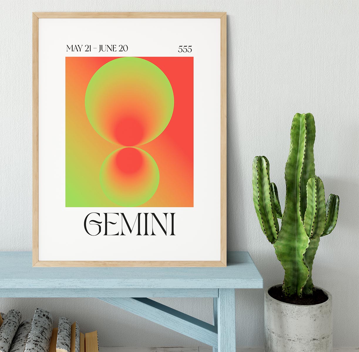 Gemini Celestial Harmony Print Framed Print - Canvas Art Rocks - 3