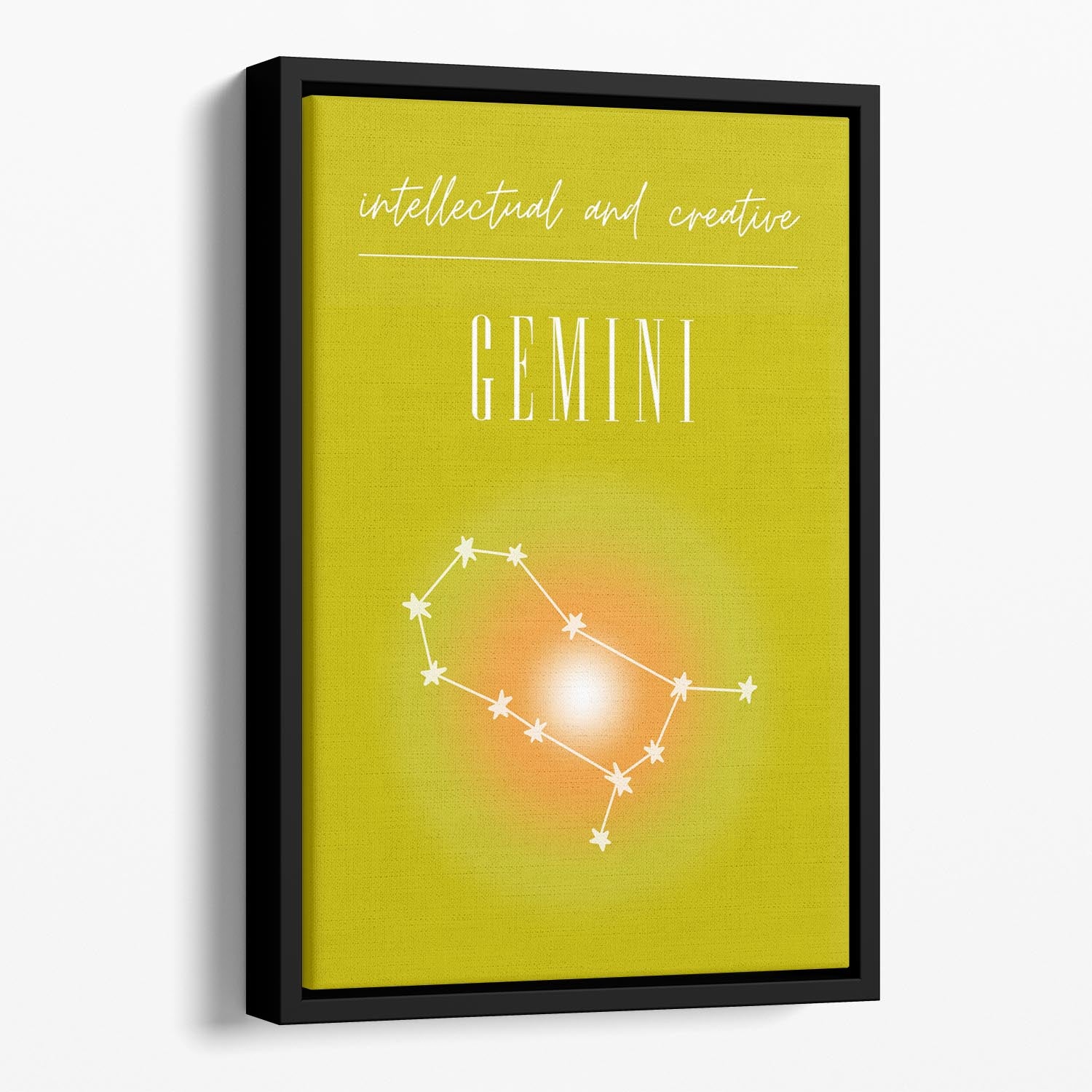 Gemini Zodiac Renewal Art Floating Framed Canvas - Canvas Art Rocks - 1