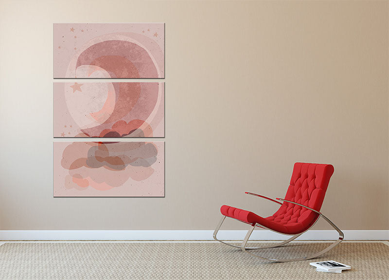 Gentle Moon 3 Split Panel Canvas Print - 1x - 2