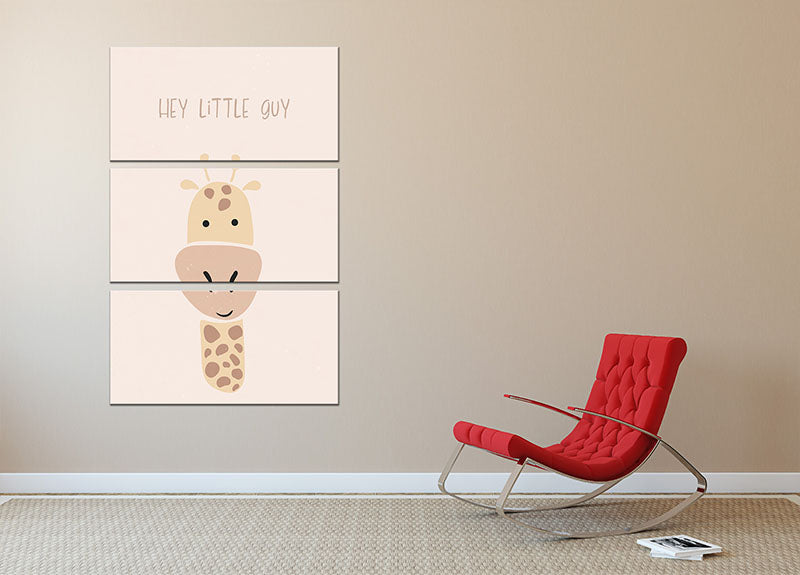 Giraffe nursery print 3 Split Panel Canvas Print - 1x - 2