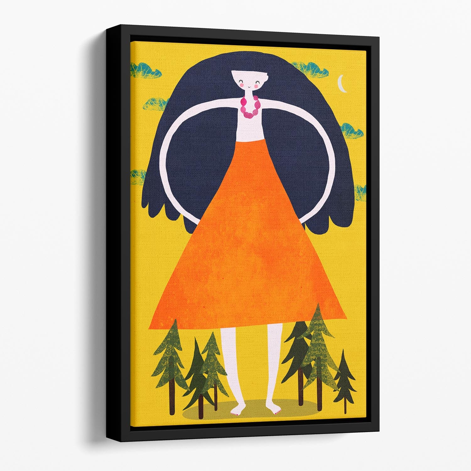 Girant Girl Floating Framed Canvas - 1x - 1