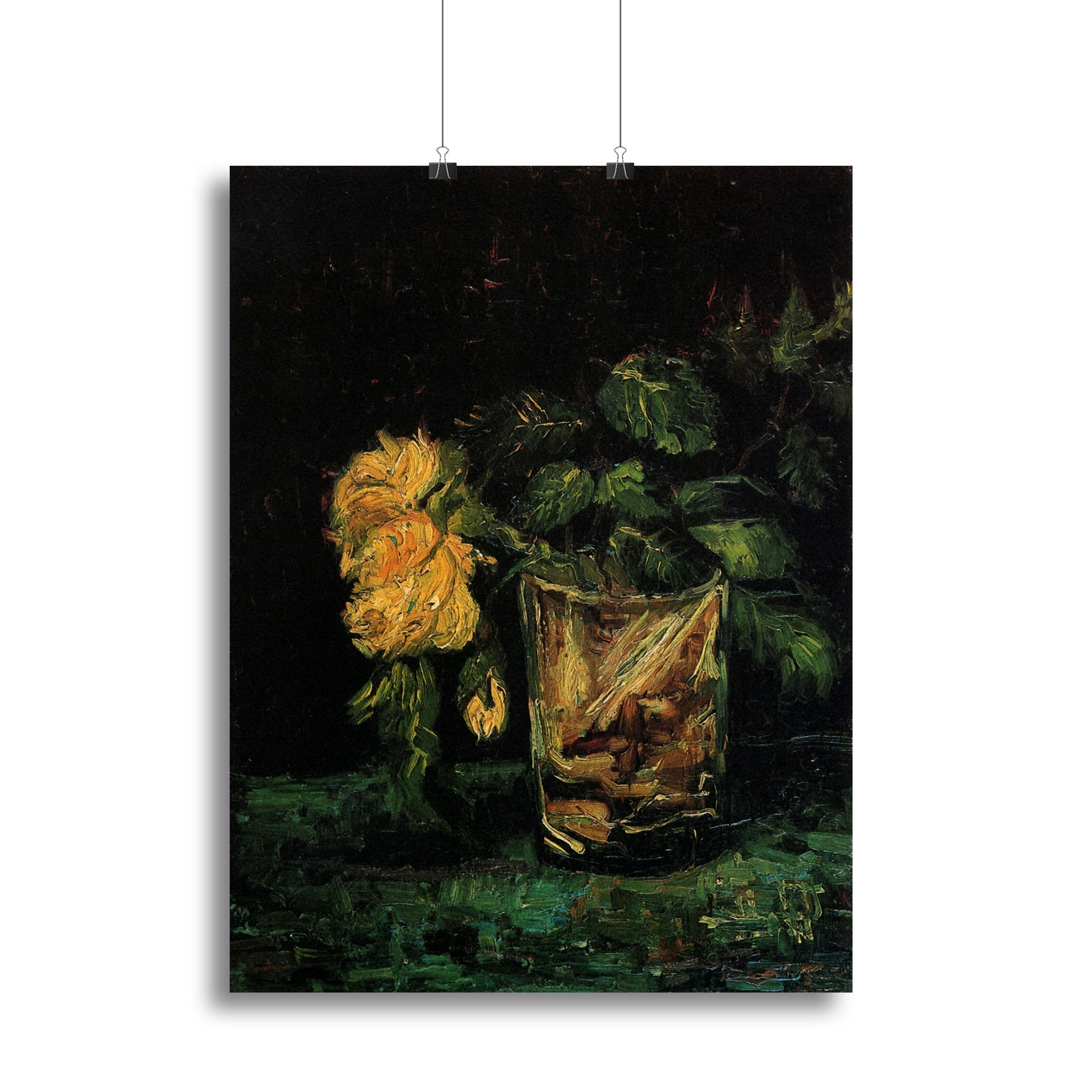 Glass with Roses by Van Gogh Poster - Unframed