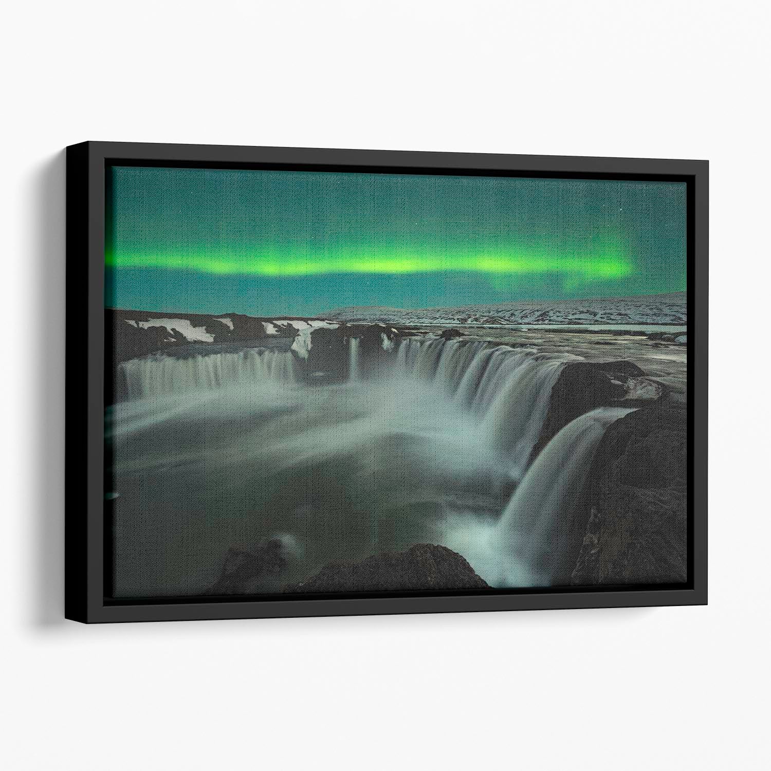 Godafoss Floating Framed Canvas - Canvas Art Rocks - 1