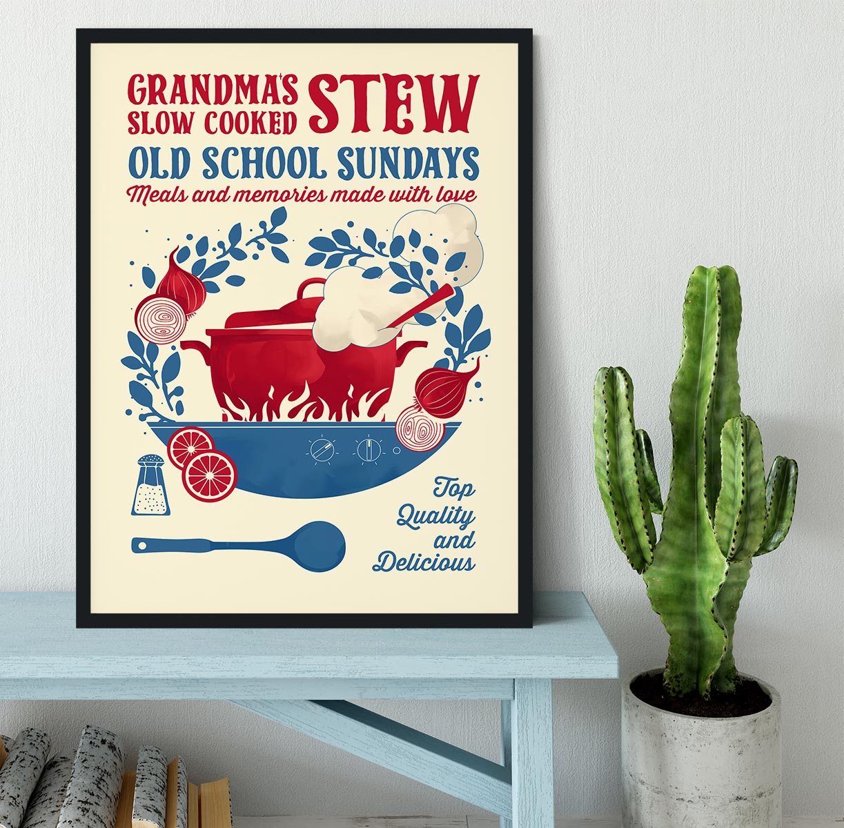 Grandmas Stew kitchen print Framed Print - Canvas Art Rocks - 2