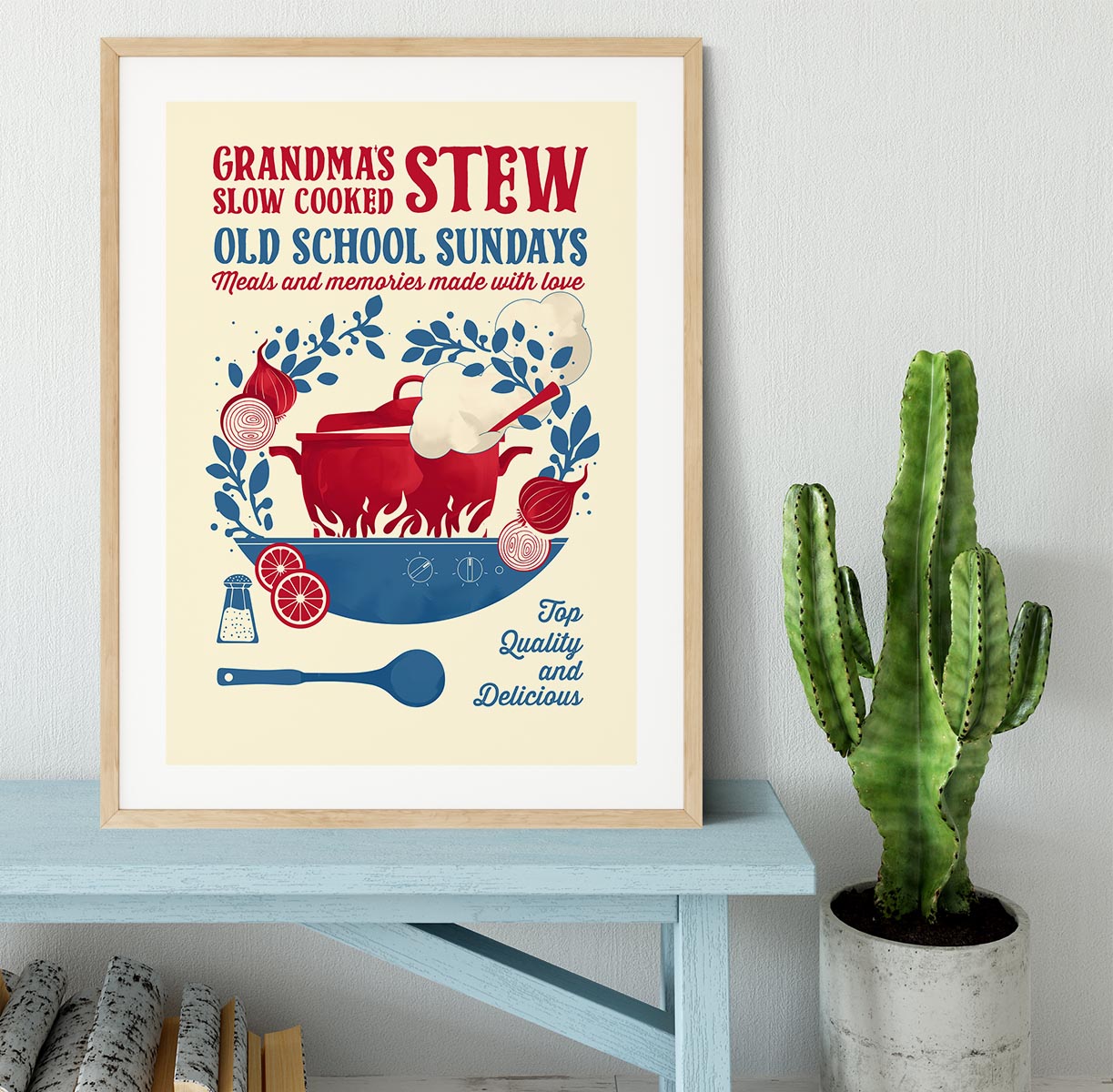 Grandmas Stew kitchen print Framed Print - Canvas Art Rocks - 3