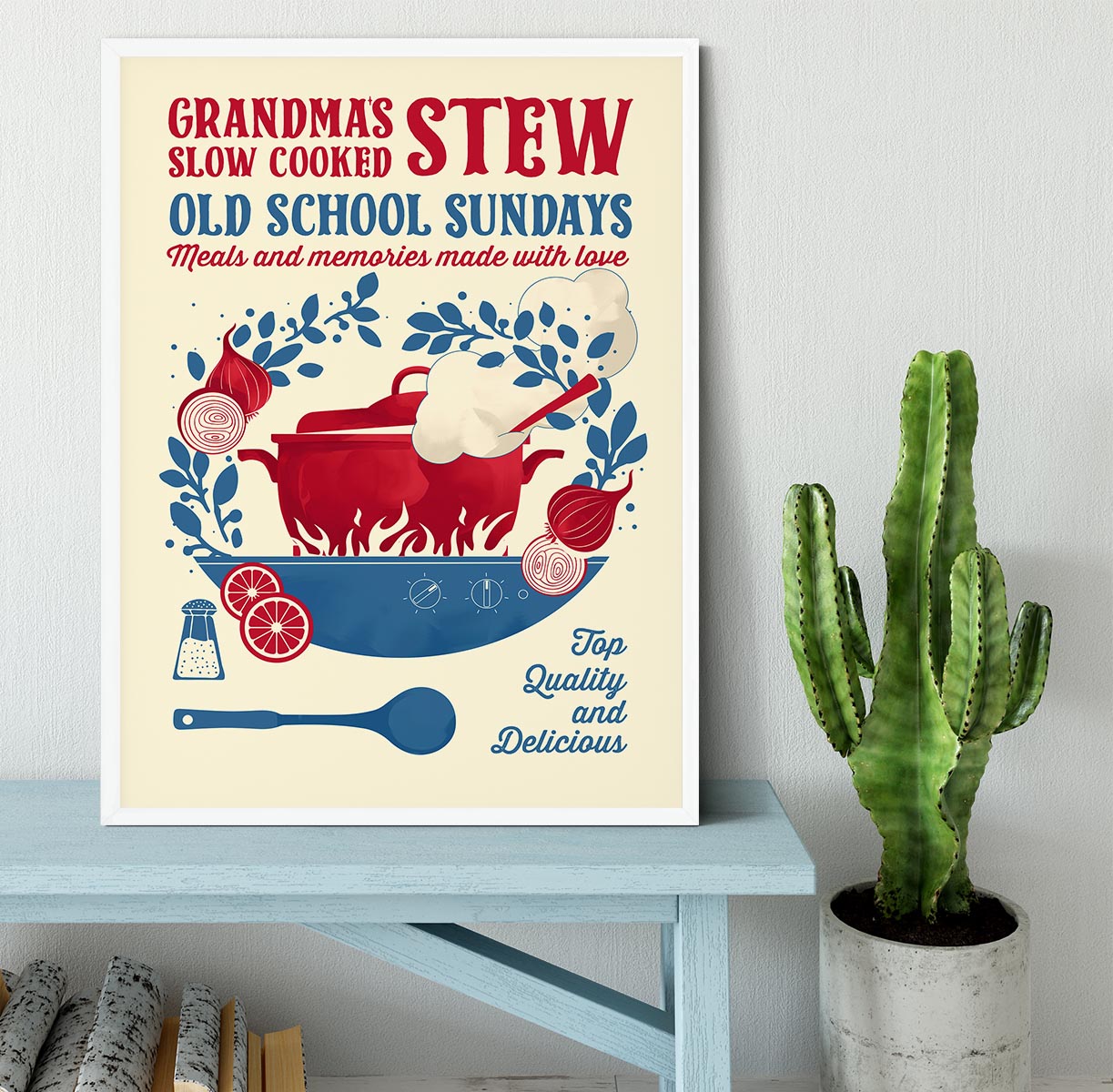 Grandmas Stew kitchen print Framed Print - Canvas Art Rocks -6