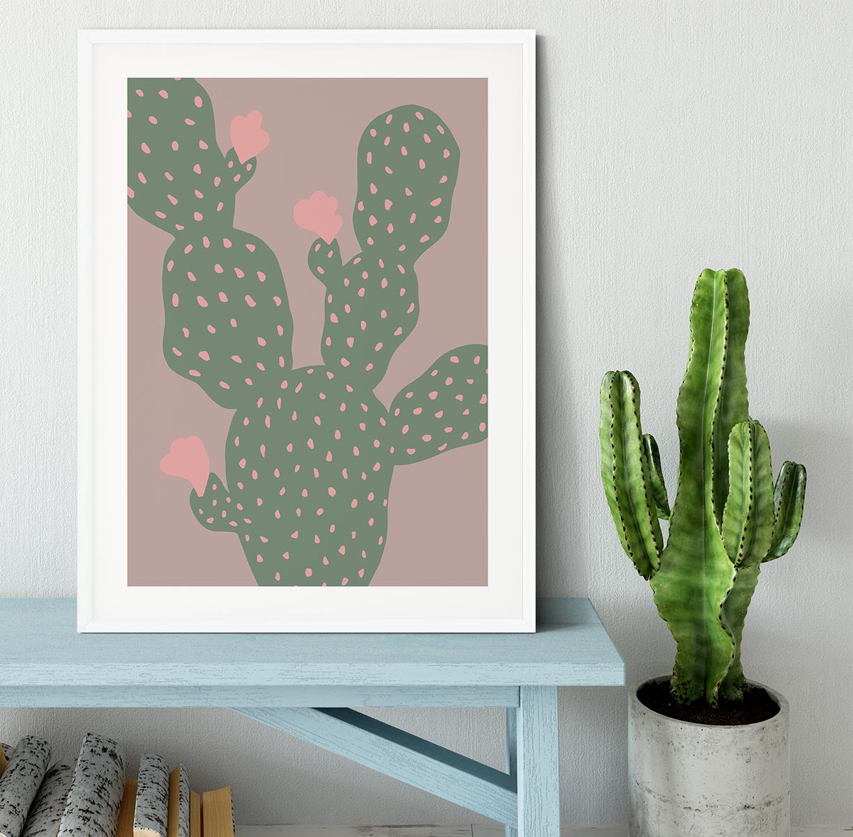 Green Cactus Framed Print - 1x - 5