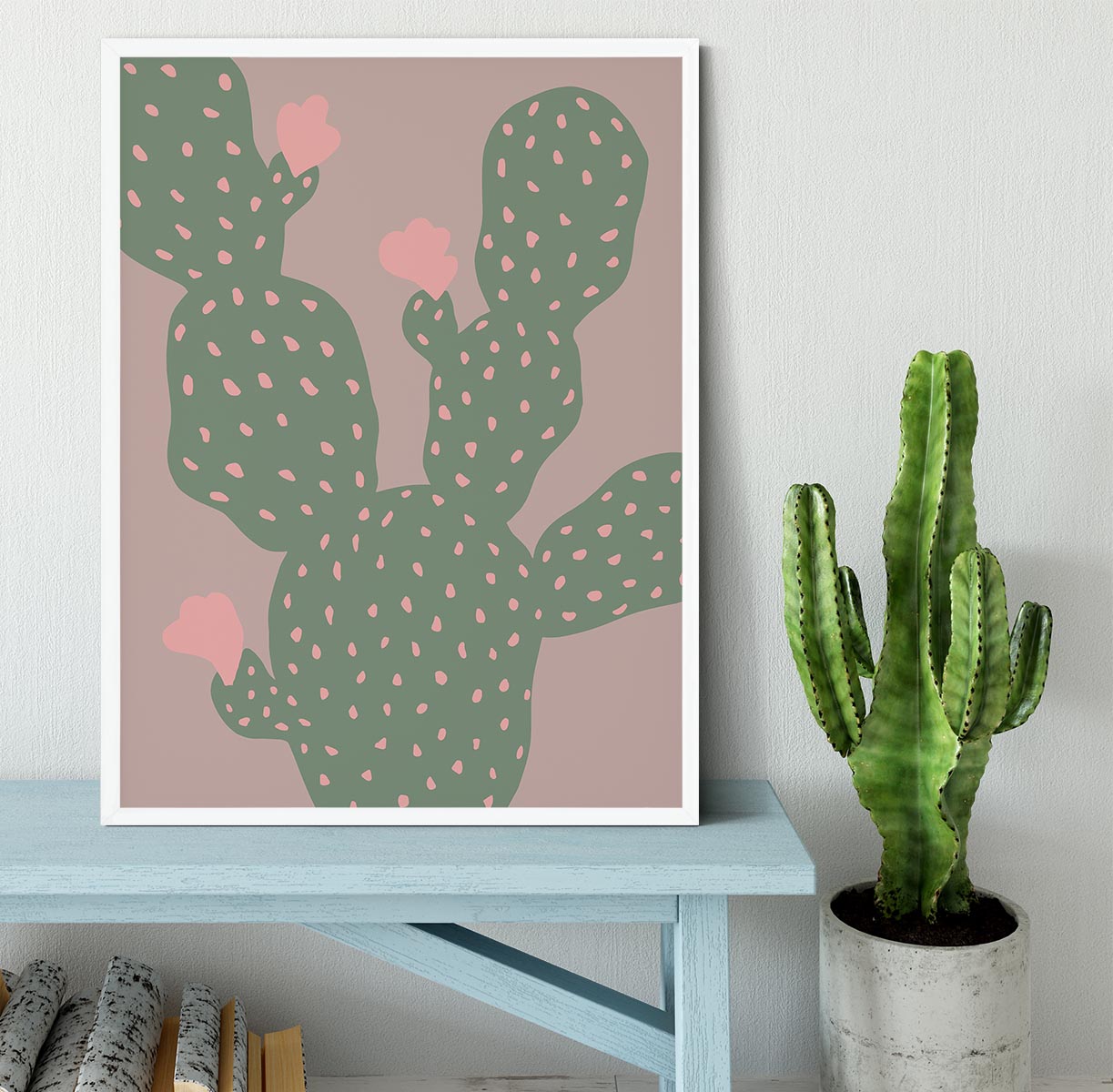 Green Cactus Framed Print - 1x -6