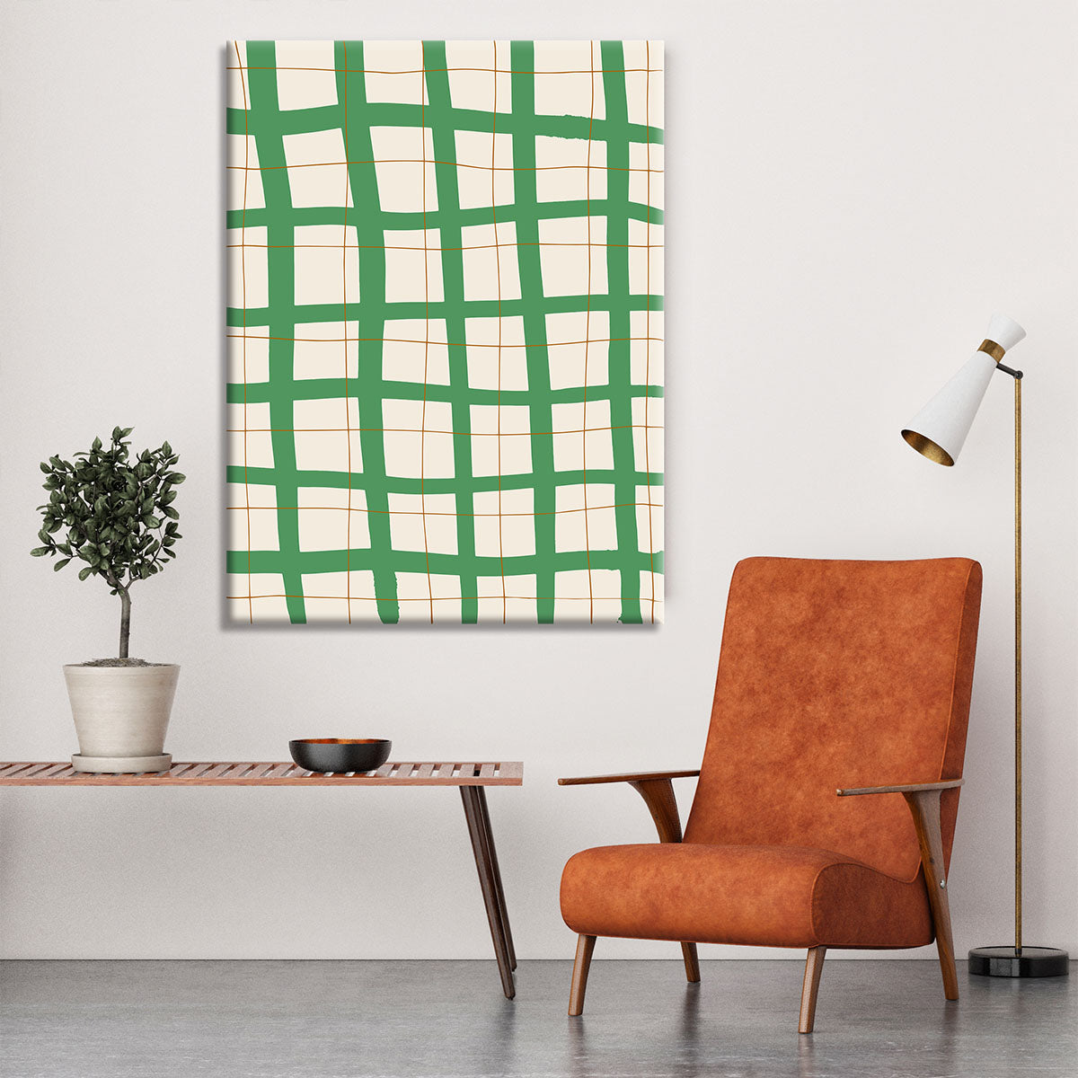 Green Grid Canvas Print or Poster - 1x - 6