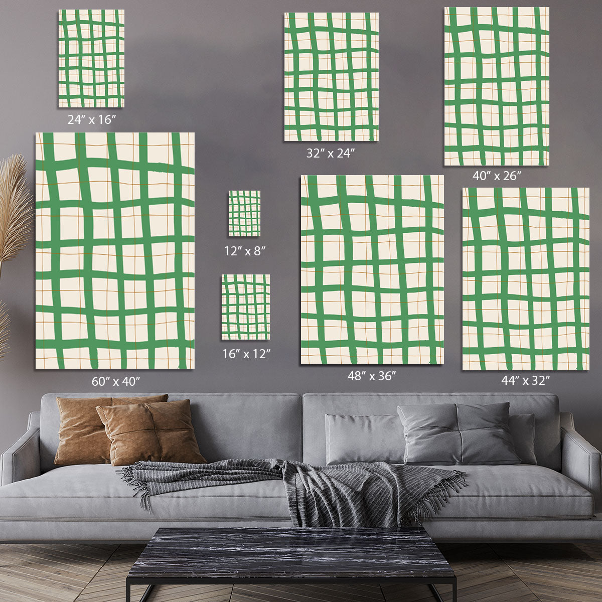 Green Grid Canvas Print or Poster - 1x - 7