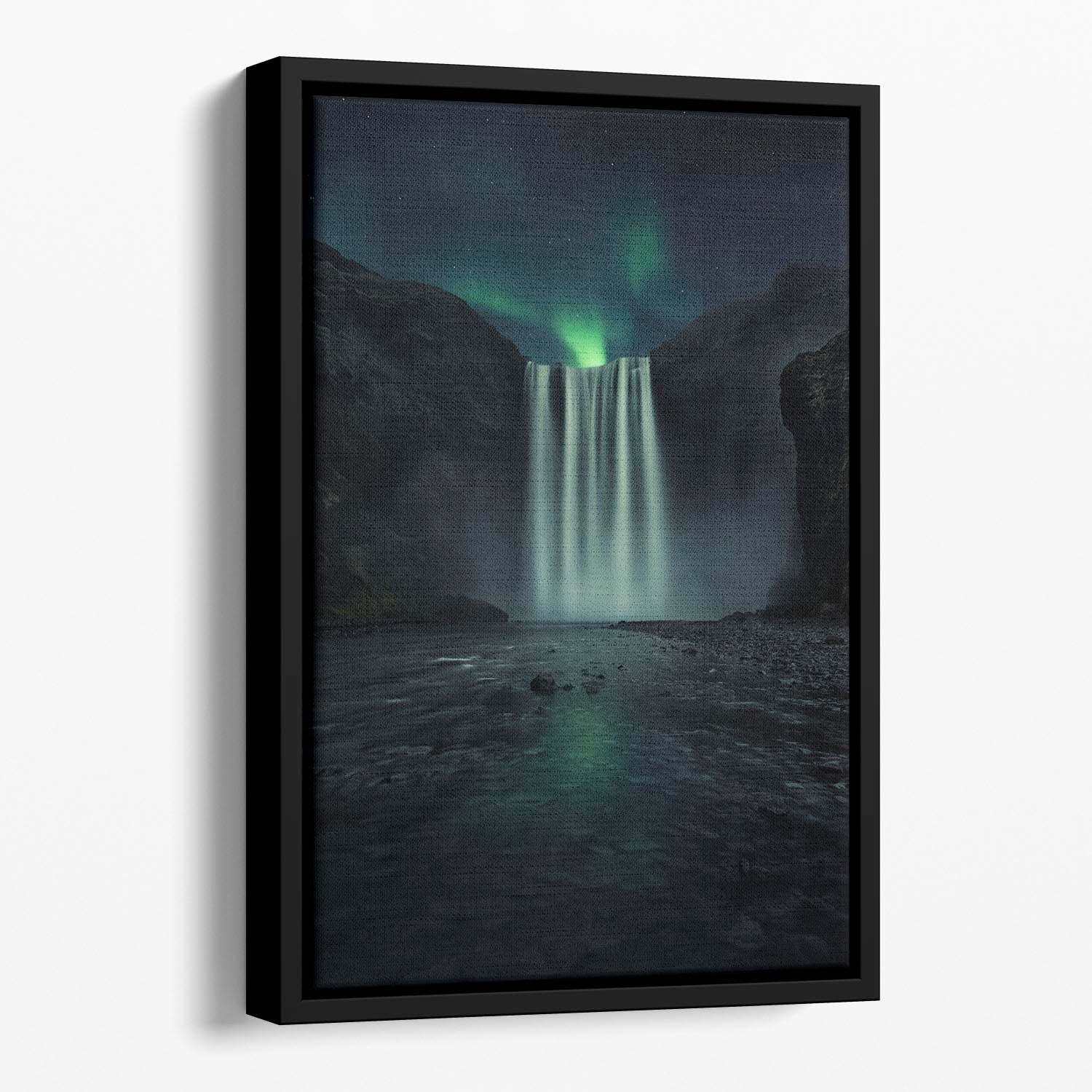 Green Night Floating Framed Canvas - Canvas Art Rocks - 1