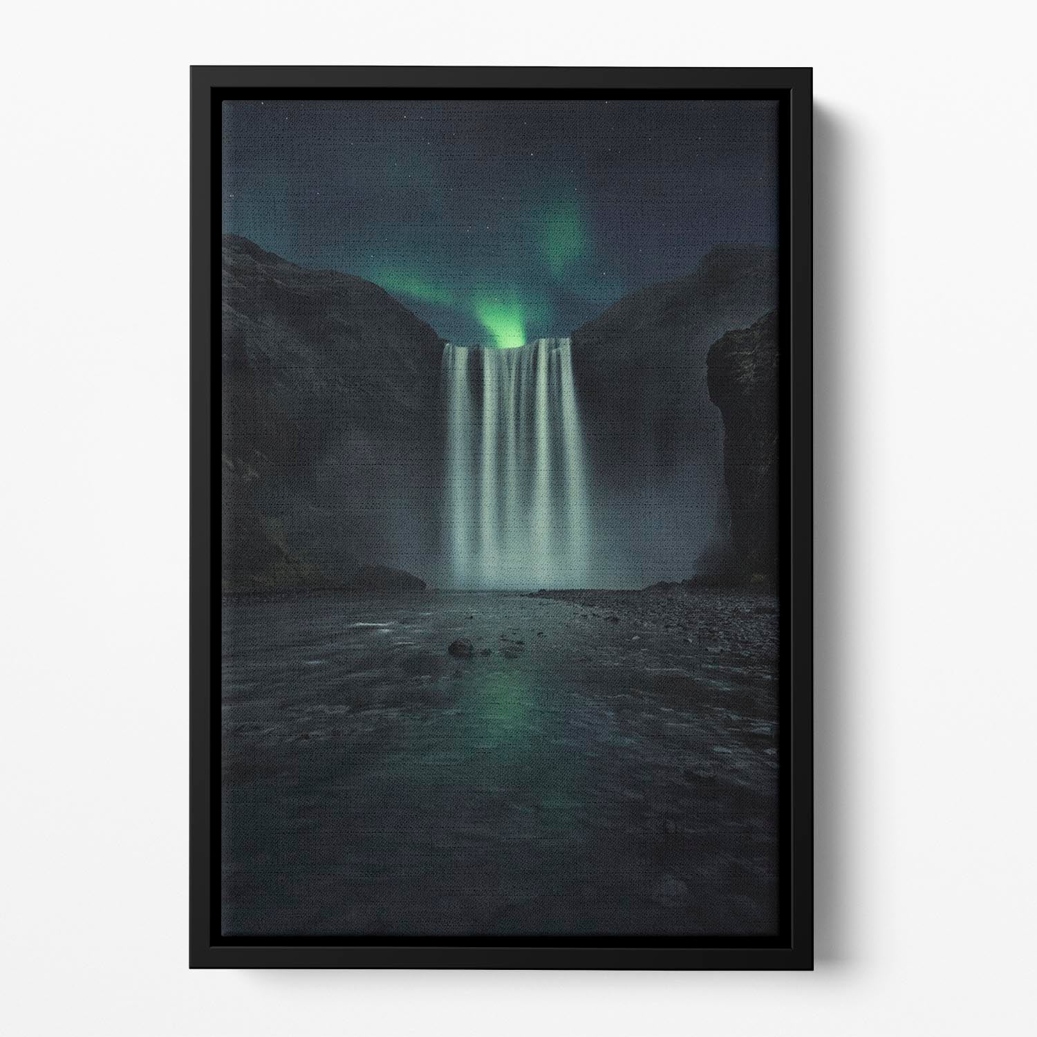 Green Night Floating Framed Canvas - Canvas Art Rocks - 2