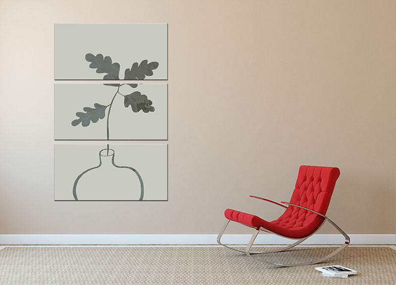 Green Oak Plant 3 Split Panel Canvas Print - 1x - 2