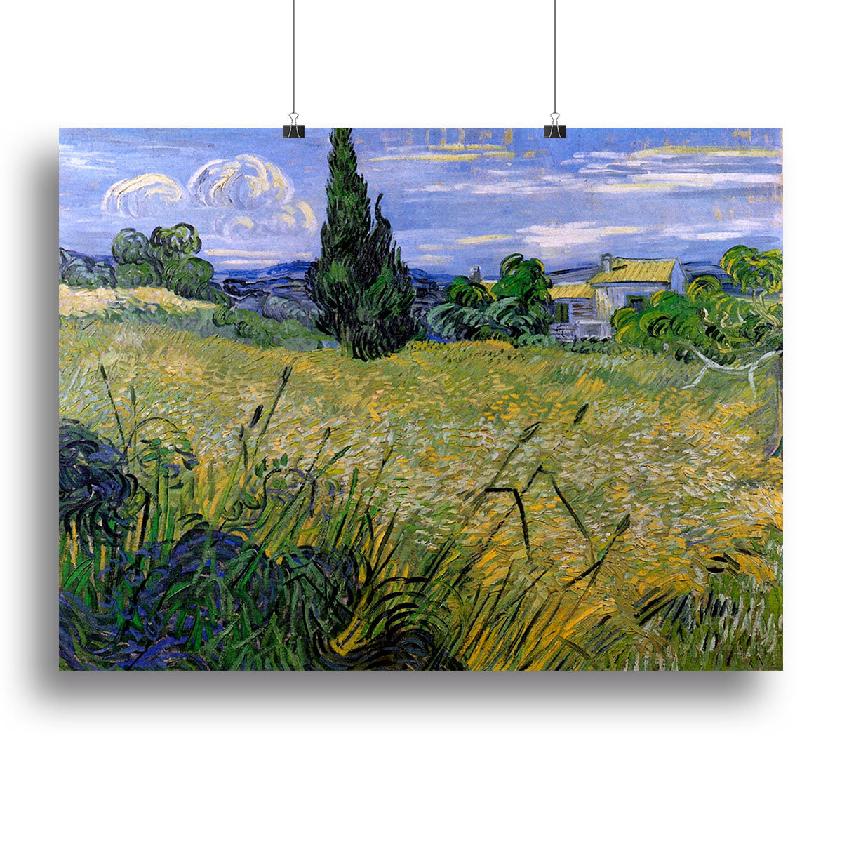 Green Wheat Field with Cypress by Van Gogh Poster - Unframed
